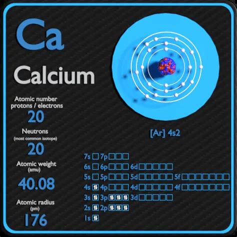 electrons of calcium|how many protons in calcium.